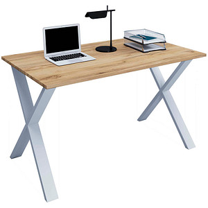 VCM my office Lona Schreibtisch honig-eiche rechteckig, X-Fuß-Gestell silber 160,0 x 80,0 cm VCM my office Lona Schreibtisch honig-eiche rechteckig, X-Fuß-Gestell silber 160,0 x 80,0 cm von VCM my office