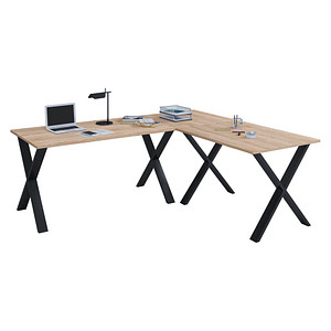 VCM my office Lona Schreibtisch sonoma-eiche rechteckig, X-Fuß-Gestell schwarz 160,0 x 50,0 cm VCM my office Lona Schreibtisch sonoma-eiche rechteckig, X-Fuß-Gestell schwarz 160,0 x 50,0 cm von VCM my office