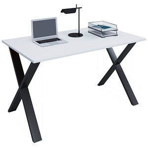VCM my office Lona Schreibtisch weiß rechteckig, X-Fuß-Gestell schwarz 110,0 x 80,0 cm von VCM my office