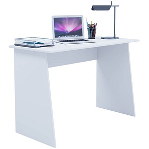 VCM my office Masola Maxi Schreibtisch weiß rechteckig, Wangen-Gestell weiß 110,0 x 50,0 cm von VCM my office