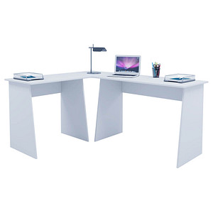 VCM my office Masola Schreibtisch weiß rechteckig, 4-Fuß-Gestell weiß 135,0 x 105,0 cm von VCM my office