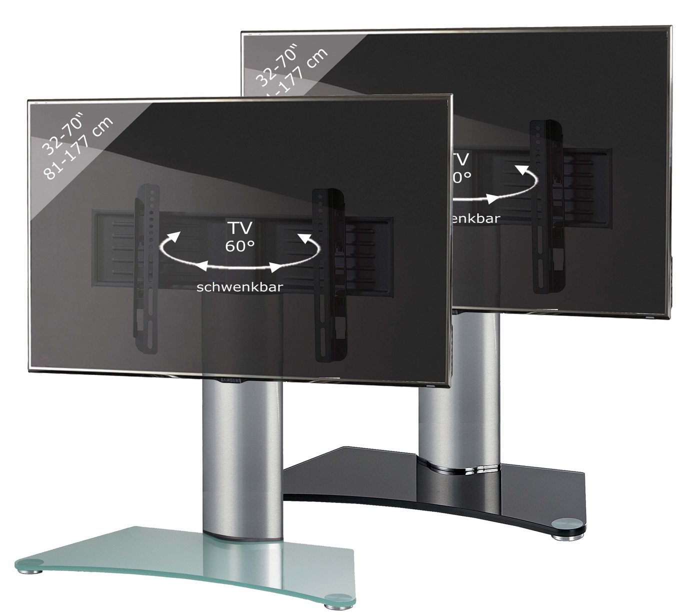 VCM TV Standfuß Aufsatz Erhöhung Alu Glas Windoxa Maxi TV-Ständer, (1-tlg) von VCM