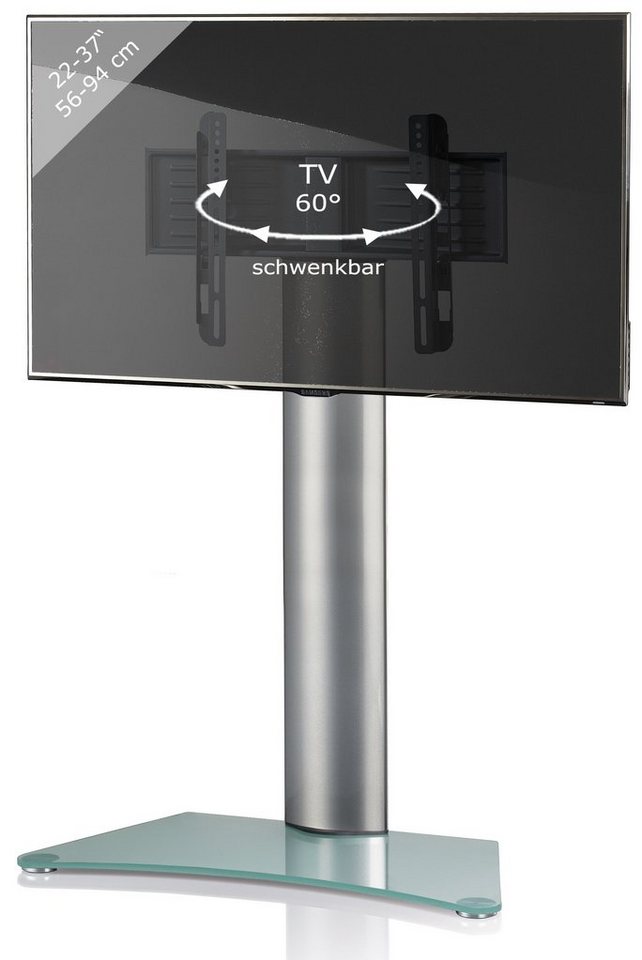 VCM TV Standfuß Ständer Rack Möbel Alu Glas Findal ZW TV-Ständer, (1-tlg) von VCM