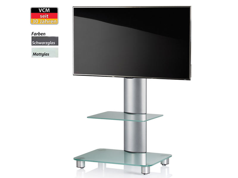 VCM Tosal silber Fernsehst?nder mit Regal Mattglas inkl. Rollen VCM Tosal silber Fernsehst?nder mit Regal Mattglas inkl. Rollen von VCM