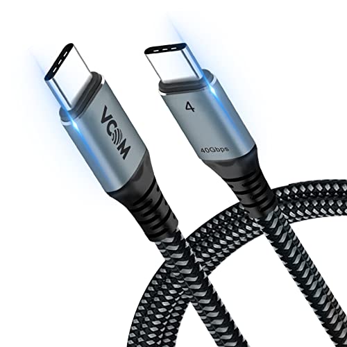 VCOM USB4 Kabel mit 40Gbps Datenübertragung, 100W Aufladung, einzelnes 8K oder Dual 4K Video, USB C kompatibel mit Thunderbolt 4/3 MacBook, DELL XPS, Surface Pro, Docking (1.2m) von VCOM
