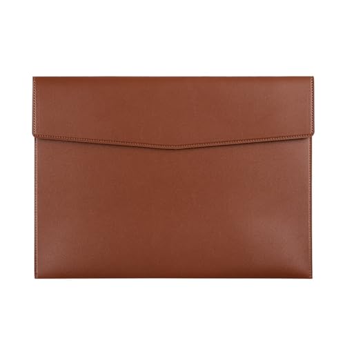 Lederumschlag Dokumententasche, Dokumentenhalter aus Leder mit Umschlag, Aktenordner, Business-Aktentasche, PU, ​​mehrfarbig, 24 x 33 cm, 2 Stück(Brown) von VDCVADKYE