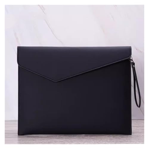 Lederumschlag Dokumententasche, Dokumententasche aus PU-Leder, 345 x 275 mm, mehrfarbig, A4-Datei-Organizer for Business, Zuhause, Reisen(Black) von VDCVADKYE