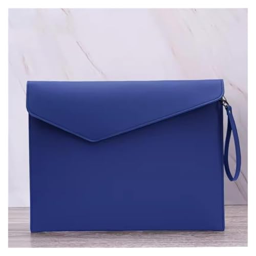 Lederumschlag Dokumententasche, Dokumententasche aus PU-Leder, 345 x 275 mm, mehrfarbig, A4-Datei-Organizer for Business, Zuhause, Reisen(Blue) von VDCVADKYE