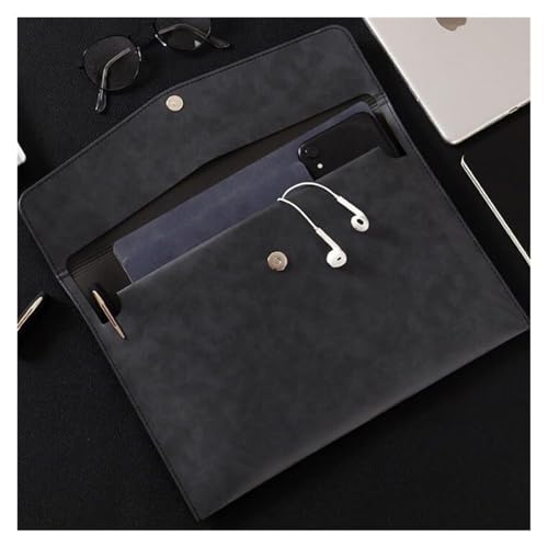 Lederumschlag Dokumententasche, Lederumschlag-Dokumentenhalter, Aktenordner, A4, Business-Aktentasche, mehrfarbig, 330 x 240 mm, 3 Stück(Black) von VDCVADKYE