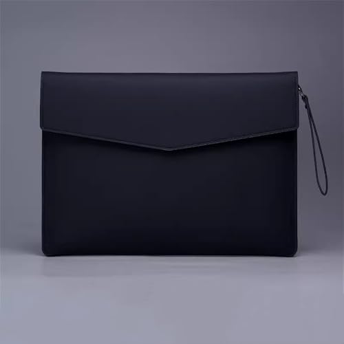 Lederumschlag Dokumententasche, PU-Leder-Dokumentenbeutel-Organisator Multicolor 25.1x34.5cm for Büro-Heimschule(Black) von VDCVADKYE