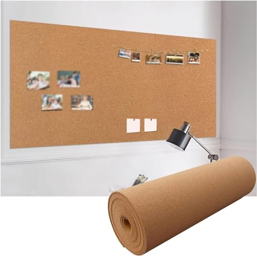 Pinnwand aus Kork, Korktafelrolle, rahmenlose selbstklebende Korktafel(6mm,1.22x2.46m(WxL)) von VDCVADKYE