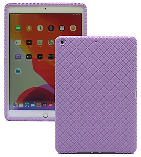 Veamor iPad 10.2 Inch 2020/2019 Silicone Back Case Cover, Anti Slip Rubber Protective Skin Soft Bumper for Apple iPad 8th/7th Generation, Kids Friendly/Lightweight/Ultra Slim/Shockproof (Purple) von VEAMOR
