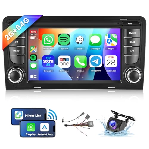 2G+64G Autoradio Android 13 für Audi A3 8P S3 8P RS3, 7 Zoll HD Touchscreen Auto Radio mit Drahtloses Carplay Android GPS Wi-Fi USB Bluetooth FM RDS Radio Rückfahrkamera 2G+64G Autoradio Android 13 für Audi A3 8P S3 8P RS3, 7 Zoll HD Touchscreen Auto Radio mit Drahtloses Carplay Android GPS Wi-Fi USB Bluetooth FM RDS Radio Rückfahrkamera von VECHTEL