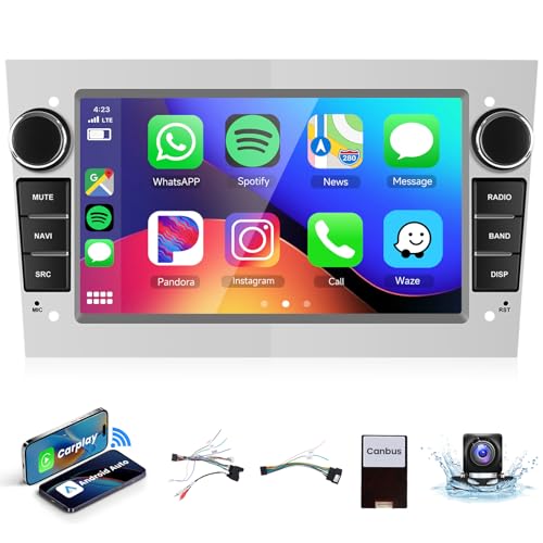 2G+64G Autoradio Android 13 für Opel Meriva Corsa Zafira Antara Tigra Vectra, 7 Zoll HD Touchscreen Auto Radio mit Drahtlos Carplay Android Auto GPS Wi-Fi USB Bluetooth FM RDS Rückfahrkamera, Silver 2G+64G Autoradio Android 13 für Opel Meriva Corsa Zafira Antara Tigra Vectra, 7 Zoll HD Touchscreen Auto Radio mit Drahtlos Carplay Android Auto GPS Wi-Fi USB Bluetooth FM RDS Rückfahrkamera, Silver von VECHTEL