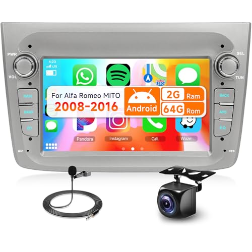 2G&64G 7" Autoradio Für Alfa Romeo MITO 2008-2016 mit Carplay Android Auto Wireless,Android 13,Touchscreen Bluetooth HiFi/RDS/FM Radio,WiFi Navi/AHD Rückfahrkamera/CANBUS 2G&64G 7" Autoradio Für Alfa Romeo MITO 2008-2016 mit Carplay Android Auto Wireless,Android 13,Touchscreen Bluetooth HiFi/RDS/FM Radio,WiFi Navi/AHD Rückfahrkamera/CANBUS von VECHTEL