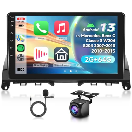 2G&64G VECHTEL 9" Autoradio Für Mercedes-Benz C-Class W204 S204 2007-2010 mit Carplay Android Auto Wireless,Android 13,Touchscreen Bluetooth HiFi/RDS/FM Radio,WiFi Navi/AHD Rückfahrkamera/CANBUS 2G&64G VECHTEL 9" Autoradio Für Mercedes-Benz C-Class W204 S204 2007-2010 mit Carplay Android Auto Wireless,Android 13,Touchscreen Bluetooth HiFi/RDS/FM Radio,WiFi Navi/AHD Rückfahrkamera/CANBUS von VECHTEL