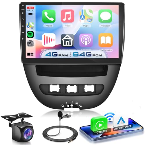 4G+64G Autoradio Android 13 für Toyota Aygo/Peugeot 107/Citroen C1 2004-2014, 10.1 Zoll HD Touchscreen Auto Radio mit Drahtlos Carplay Android Auto GPS Wi-Fi USB Bluetooth FM RDS Radio Rückfahrkamera 4G+64G Autoradio Android 13 für Toyota Aygo/Peugeot 107/Citroen C1 2004-2014, 10.1 Zoll HD Touchscreen Auto Radio mit Drahtlos Carplay Android Auto GPS Wi-Fi USB Bluetooth FM RDS Radio Rückfahrkamera von VECHTEL
