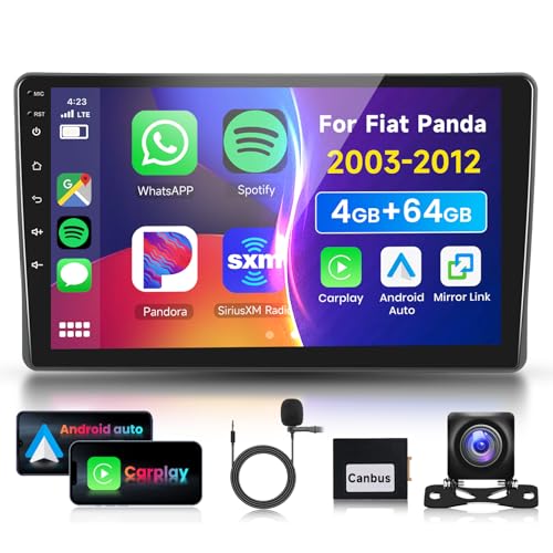 4G 64G VECHTEL 9" Bluetooth-Autoradio für FIAT Panda 2003-2012 Carplay Android Auto Wireless, DSP EQ, 1280 * 720, WiFi GPS Navi, Mirror Link, Touchscreen, RDS/FM-Radio 2 Din mit AHD-Rückfahrkamera 4G 64G VECHTEL 9" Bluetooth-Autoradio für FIAT Panda 2003-2012 Carplay Android Auto Wireless, DSP EQ, 1280 * 720, WiFi GPS Navi, Mirror Link, Touchscreen, RDS/FM-Radio 2 Din mit AHD-Rückfahrkamera von VECHTEL