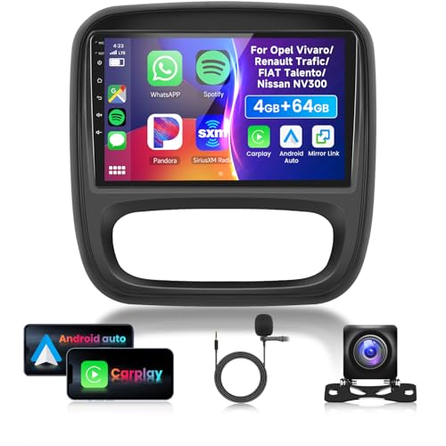 4G&64G 9" Autoradio Für Opel Vivaro B/Renault Trafic/FIAT Talento/Nissan NV300 mit Carplay Android Auto Wireless,1280 * 720,Bluetooth RDS/FM Radio,WiFi Navi/AHD Rückfahrkamera 4G&64G 9" Autoradio Für Opel Vivaro B/Renault Trafic/FIAT Talento/Nissan NV300 mit Carplay Android Auto Wireless,1280 * 720,Bluetooth RDS/FM Radio,WiFi Navi/AHD Rückfahrkamera von VECHTEL