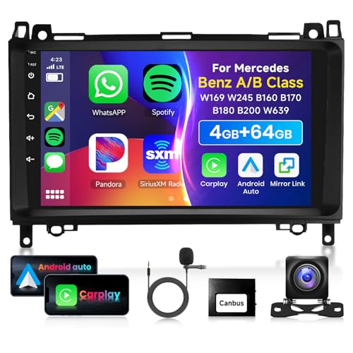 4G&64G 9" Autoradio Für Mercedes-Benz Classe A/B W169 B200 W639 Vito Viano Sprinter mit Carplay Android Auto,1280 * 720,Android 13,Touchscreen Bluetooth RDS/FM Radio,WiFi Navi/AHD Rückfahrkamera 4G&64G 9" Autoradio Für Mercedes-Benz Classe A/B W169 B200 W639 Vito Viano Sprinter mit Carplay Android Auto,1280 * 720,Android 13,Touchscreen Bluetooth RDS/FM Radio,WiFi Navi/AHD Rückfahrkamera von VECHTEL
