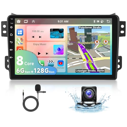6G+128G 8-Core Podofo 9" Autoradio Bluetooth Für Suzuki Splash Ritz/Opel Agila B 2004-2014 Carplay Android Auto Wireless,WiFi GPS Navi HiFi/RDS/FM DSP,Android 13 Radio 2 din mit AHD Rückfahrkamera 6G+128G 8-Core Podofo 9" Autoradio Bluetooth Für Suzuki Splash Ritz/Opel Agila B 2004-2014 Carplay Android Auto Wireless,WiFi GPS Navi HiFi/RDS/FM DSP,Android 13 Radio 2 din mit AHD Rückfahrkamera von VECHTEL