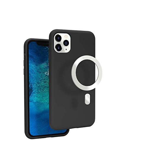 VECI iPhone 11 Pro Max Magnetische Hülle, kompatibel mit MagSafe Zubehör, Soft Touch Silikon (iPhone 11 Pro Max, Schwarz) von VECI