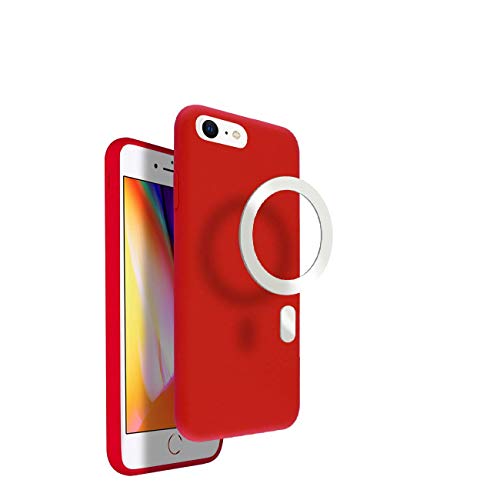 VECI iPhone SE Magnetische Hülle, kompatibel mit MagSafe Zubehör, Soft Touch Silikon (iPhone SE/8, Rot) von VECI