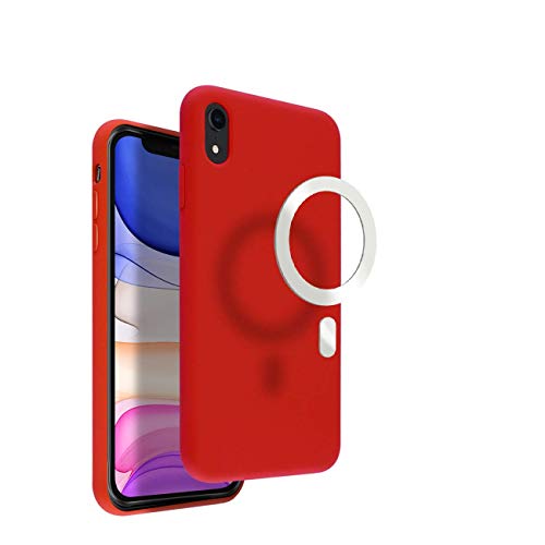 VECI iPhone XR Magnetische Hülle, kompatibel mit MagSafe Zubehör, Soft Touch Silikon (iPhone XR, Rot) von VECI