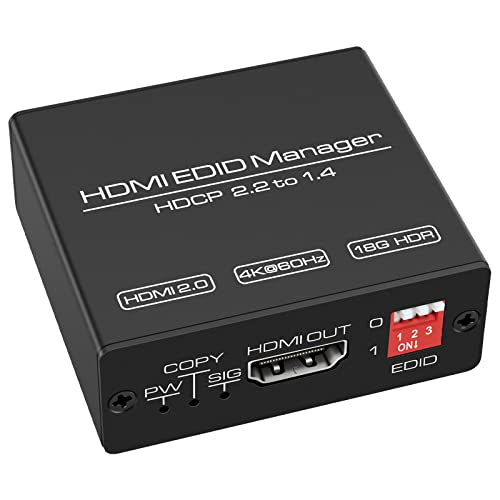 HDMI EDID Manager 4k Prophecy Emulator 8 EDID-Modus EDID-Kopierer programmierbare Verstärkungen Equalisiert 4k @ 60Hz HDMI 2.0b-Signal HDCP2.2 18 Gbit/s HDR YUV 4: 4: 4 cec von VEDINDUST