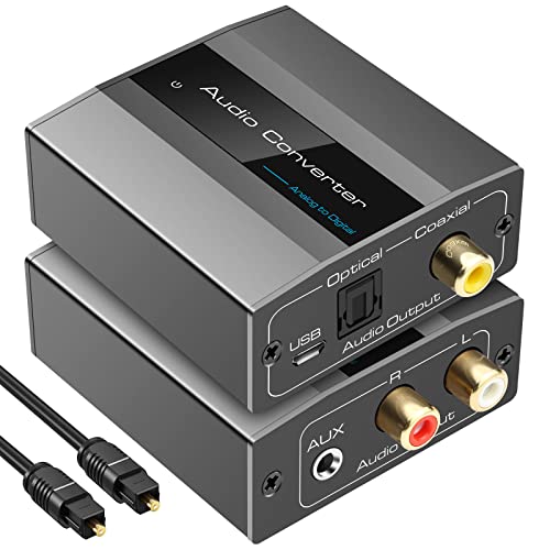 VEDINDUST Analog zu Digital Audio Konverter Wandler R/L RCA 3,5 mm AUX zu Koaxial Toslink Optischer AD Wandler für PS4 PS5 Blu-ray DVD Xbox AV Amp VEDINDUST Analog zu Digital Audio Konverter Wandler R/L RCA 3,5 mm AUX zu Koaxial Toslink Optischer AD Wandler für PS4 PS5 Blu-ray DVD Xbox AV Amp von VEDINDUST
