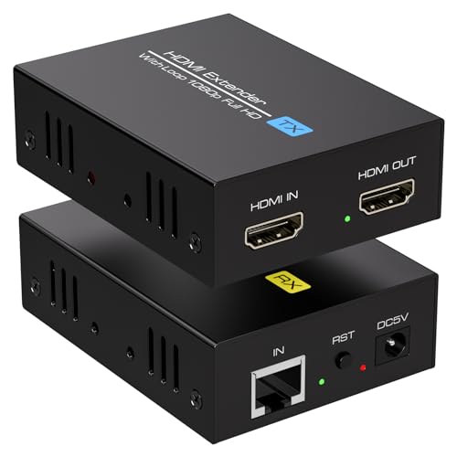 VEDINDUST HDMI Extender 400FT/120M 1080P60HZ HDMI Over Ethernet HDMI RJ45 über Cat5e/Cat6 Kabel Übertragung HDMI Ethernet Extender Unterstützt 1080P HDCP EDID von VEDINDUST