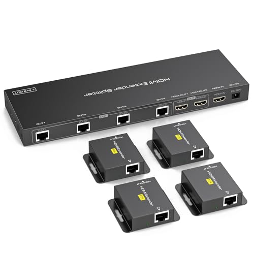 VEDINDUST HDMI Splitter Extender 1 in 6 out bis zu 50M 165FT über Cat6/7 HDMI Over Ethernet mit 2 Loop Ausgängen Unterstützt EDID Management 1080P60Hz POC VEDINDUST HDMI Splitter Extender 1 in 6 out bis zu 50M 165FT über Cat6/7 HDMI Over Ethernet mit 2 Loop Ausgängen Unterstützt EDID Management 1080P60Hz POC von VEDINDUST