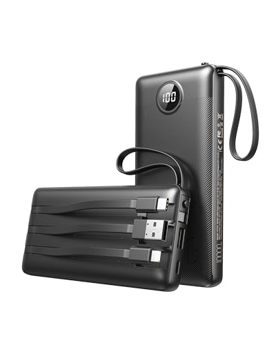 Power Bank 10000mAh Powerbank USB C mit 5 Ausgängen & 2 Eingängen Powerbank LED Display mit integrierten Kabeln Externer Handyakku Kompatibel mit iPhone, iPad, Samsung, Xiaomi, Google Pixel usw. Power Bank 10000mAh Powerbank USB C mit 5 Ausgängen & 2 Eingängen Powerbank LED Display mit integrierten Kabeln Externer Handyakku Kompatibel mit iPhone, iPad, Samsung, Xiaomi, Google Pixel usw. von VEEKTOMX POWER BANK