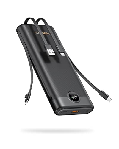 VEEKTOMX Power Bank 30000mAh PD 22,5W Powerbank mit Eingebauten Kabeln USB C Tragbares Ladegerät mit 4 Ausgängen & 2 Eingängen Externe Handyakkus Kompatibel mit iPhone/Samsung/Pixel, und Mehr VEEKTOMX Power Bank 30000mAh PD 22,5W Powerbank mit Eingebauten Kabeln USB C Tragbares Ladegerät mit 4 Ausgängen & 2 Eingängen Externe Handyakkus Kompatibel mit iPhone/Samsung/Pixel, und Mehr von VEEKTOMX