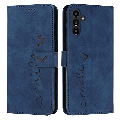 VEEMOS Klapphülle für Samsung Galaxy A54 5G Hülle Klappbar Handyhülle mit Kartenfach Ständer Schutzhülle Handy Tasche Leder Flip Book Case Cover Handytasche - Blau von VEEMOS
