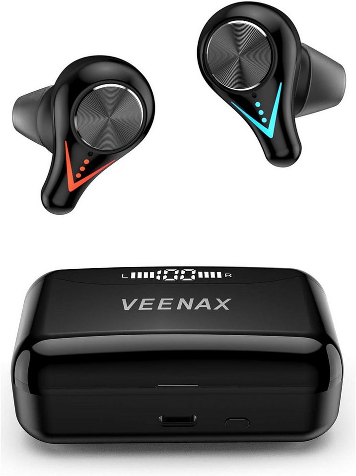 VEENAX Auto Pairing mit Mikrofon und Stereo Touch Control, mit Taschenlampe In-Ear-Kopfhörer (Taschenlampe & Powerbank-Funktion: Das Ladecase verfügt über eine integrierte LED-Taschenlampe und kann als Powerbank mit 3500 mAh zum Aufladen von Smartphones genutzt werden., Bluetooth, Automatische Kopplung & Twin-Modus Touchbedienung & Sprachassistent) VEENAX Auto Pairing mit Mikrofon und Stereo Touch Control, mit Taschenlampe In-Ear-Kopfhörer (Taschenlampe & Powerbank-Funktion: Das Ladecase verfügt über eine integrierte LED-Taschenlampe und kann als Powerbank mit 3500 mAh zum Aufladen von Smartphones genutzt werden., Bluetooth, Automatische Kopplung & Twin-Modus Touchbedienung & Sprachassistent) von VEENAX