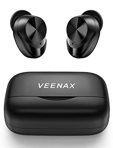 VEENAX X11 Bluetooth Kopfhörer Kabellos, True Wireless Earbuds Touch Control, In Ear Ohrhörer mit Mikrofon und Bass, Stereo Sport Headphones & Mini Power Bank, 150H Spielzeit/USB-C, Schwarz von VEENAX