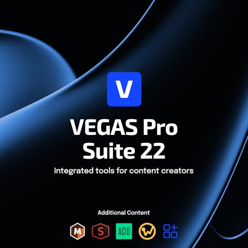 VEGAS Pro Suite 22 - Die All-in-One-Suite für Video, Audio und Postproduktion | Videobearbeitungsprogramm | Videoschnittprogramm | Windows 10/11 PC | 1 Lizenz VEGAS Pro Suite 22 - Die All-in-One-Suite für Video, Audio und Postproduktion | Videobearbeitungsprogramm | Videoschnittprogramm | Windows 10/11 PC | 1 Lizenz von VEGAS