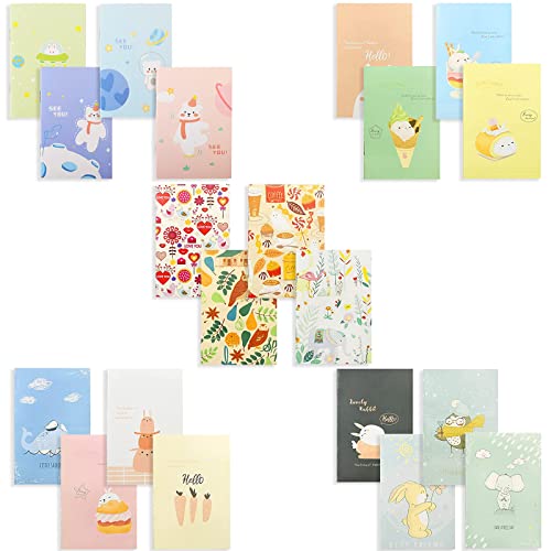 VEGCOO 20 Stück Cute Cartoon Notizblock Mini Tagebuch Notizbuch Süßes Kleines Notizbuch Pocket Notebook Tragbar Klein Notebook für Büro Familie Reisenotizen (20) von VEGCOO