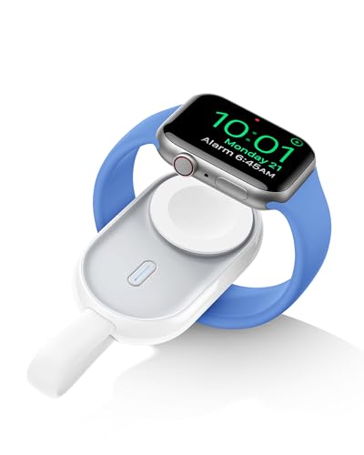 VEGER Mini Powerbank kompatibel mit Apple Watch Series 1200mAh, Wireless Tragbares Ladegerät kompatibel mit Apple Watch (Weiß) von VEGER