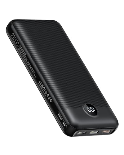 VEGER Power Bank 27000mAh 20W PD, Powerbank USB C Externer Handyakkus mit 4 Ausgängen und 2 Eingängen LED Tragbares Ladegerät,Kompatibel mit iPhone Samsung Huawei Tablet usw von VEGER