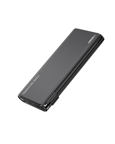 VEGER Power Bank Laptop, Max 130W 25000mAh Laptop Powerbank mit Eingebautem Kabel, Schnelles Aufladen USB C Externer Handyakkus mit LED Display, kompatibel mit MacBook,Laptop,Tablet,iPhone,Samsung usw von VEGER