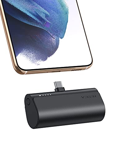 VEGER Power Bank USB C 5000mAh, 20W PD Mini Externer Akku, Schnelles Aufladen USB C Powerbank, Kompatibel mit Samsung, Huawei, USB C-Handys usw von VEGER