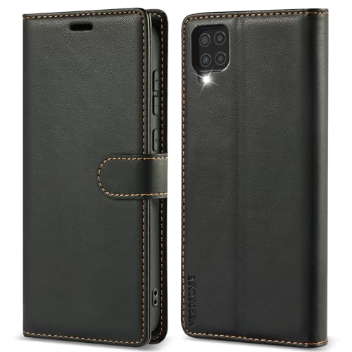 VEGOSCASE HandyHülle für Samsung Galaxy A12 4G / Galaxy M12 Hülle, Lederhülle Klappbar Brieftasche Klapphülle Kartenfach Standfunktion Schutzhülle mit RFID-Blockierung für Galaxy A12 4G / M12, Schwarz VEGOSCASE HandyHülle für Samsung Galaxy A12 4G / Galaxy M12 Hülle, Lederhülle Klappbar Brieftasche Klapphülle Kartenfach Standfunktion Schutzhülle mit RFID-Blockierung für Galaxy A12 4G / M12, Schwarz von VEGOSCASE
