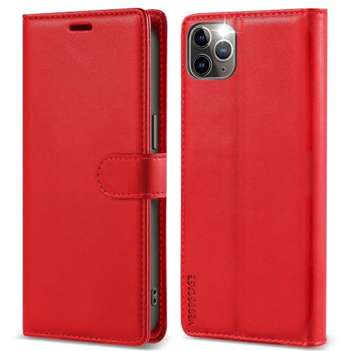 VEGOSCASE HandyHülle für iPhone 11 Pro Hülle, Lederhülle Klappbar Brieftasche Klapphülle Kartenfach Standfunktion Schutzhülle mit RFID-Blockierung für iPhone 11 Pro, Rot VEGOSCASE HandyHülle für iPhone 11 Pro Hülle, Lederhülle Klappbar Brieftasche Klapphülle Kartenfach Standfunktion Schutzhülle mit RFID-Blockierung für iPhone 11 Pro, Rot von VEGOSCASE