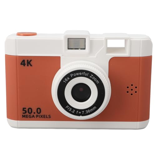 1080p Digitalkamera, 2,4 -Zoll -Bildschirm 800mAh Tragbare Digitale Videokamera Typ C Ladet 8X Digitales Zoom für die Fotografie (Brown) von VELATEMOR