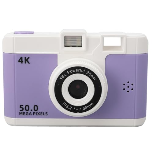 1080p Digitalkamera, 2,4 -Zoll -Bildschirm 800mAh Tragbare Digitale Videokamera Typ C Ladet 8X Digitales Zoom für die Fotografie (Purple) von VELATEMOR