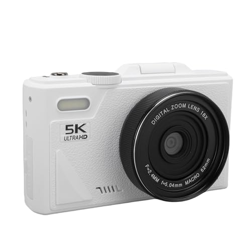 5K Digitalkamera 75MP mit WLAN & 18x Zoom, Autofokus -Vlogging -Kamera für Anfänger, Kompakte Reisekamera mit Smile -Erkennung, 3 Bildschirm und 128 -GB -Karte Enthalten (32G) von VELATEMOR