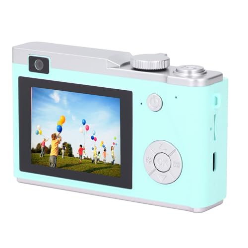 Digitale Videokamera, Vordere und Hintere Dual -Objektiv 2,4 -Zoll IPS Digitalkammer Digitalkamera 48 MP 1080p für Outdoor (hellgrün) von VELATEMOR
