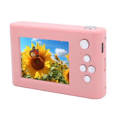 Digitalkamera, Kompakte Reisekamera Füllt Leichte OTG -Übertragung 48 MP 1080p 2,4 Zoll IPS Bildschirm Anti -Shake 8 Fach Zoom Multifunktion für Reise Tragbar (PINK) von VELATEMOR